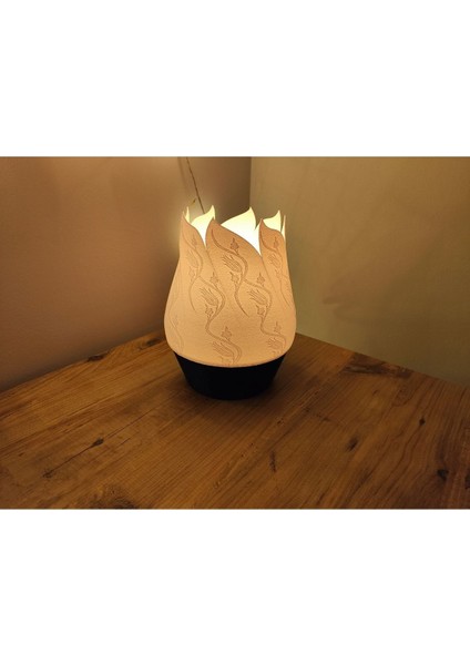 Beyaz Tulip Model Abajur, Şık ve Renkli Tasarım, Ev ve Ofis Için Dekoratif Işık fiyatları