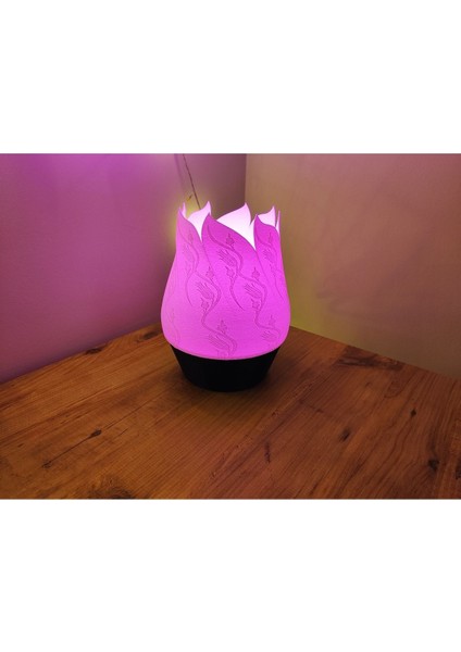 Beyaz Tulip Model Abajur, Şık ve Renkli Tasarım, Ev ve Ofis Için Dekoratif Işık fırsatları