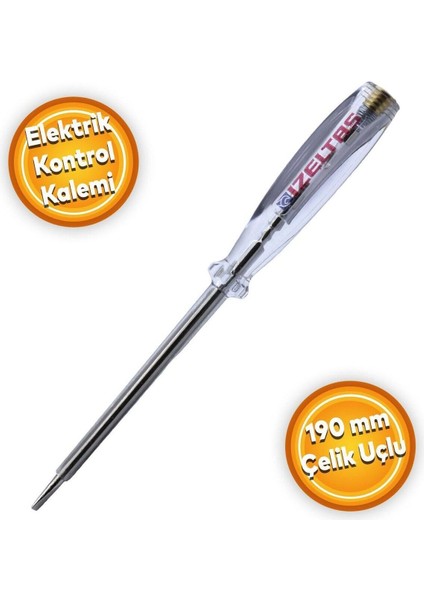 Düz Uç Elektrik Kontrol Kalemi 190MM, Yeni Model