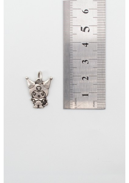 Anime Sanrio Kuromi Kolye Ucu - Antik Gümüş Kaplama modelleri