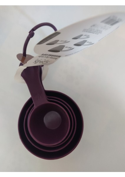 Mor 4'lü Plastik Ölçü Kabı Seti, 60ML-240ML, Pratik ve Şık Kullanım