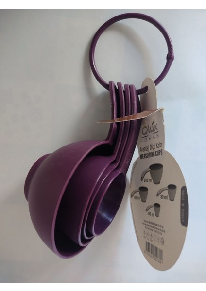 Mor 4'lü Plastik Ölçü Kabı Seti, 60ML-240ML, Pratik ve Şık Kullanım modelleri