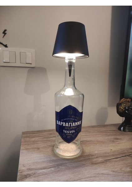 Şık Siyah 3 Kademe Dokunmatik Şarj Edilebilir Abajur Şişe fırsatları