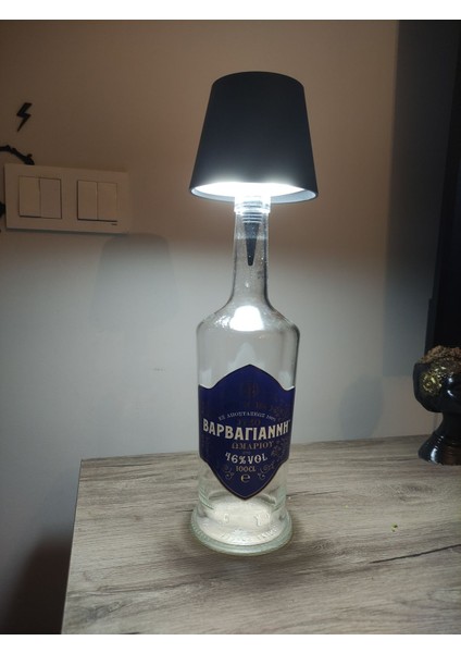 Şık Siyah 3 Kademe Dokunmatik Şarj Edilebilir Abajur Şişe indirimleri