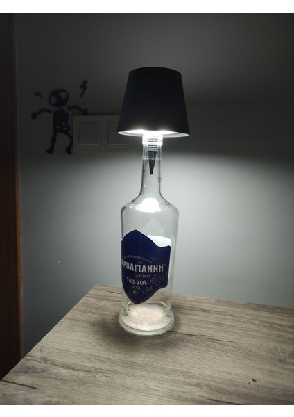 Şık Siyah 3 Kademe Dokunmatik Şarj Edilebilir Abajur Şişe