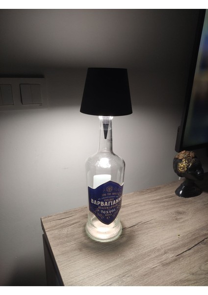 Şık Siyah 3 Kademe Dokunmatik Şarj Edilebilir Abajur Şişe