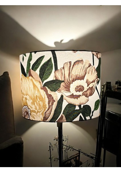 El Yapımı Silindir Abajur Şapkası, Beyaz, Yüksek Kaliteli Kumaş, 40 cm Çap 30 cm Yükseklik fiyatları