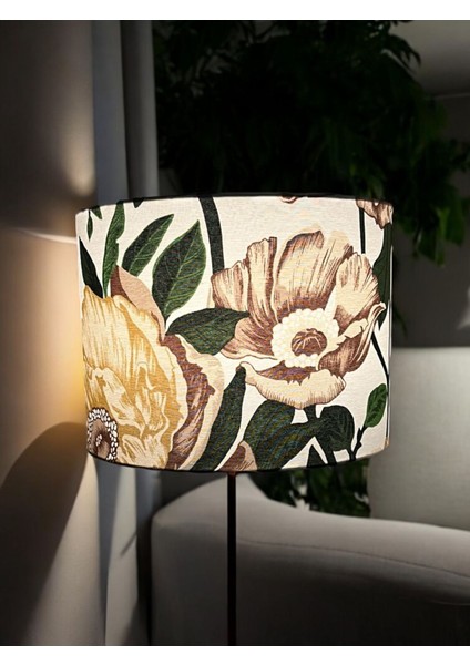 El Yapımı Silindir Abajur Şapkası, Beyaz, Yüksek Kaliteli Kumaş, 40 cm Çap 30 cm Yükseklik fırsatları