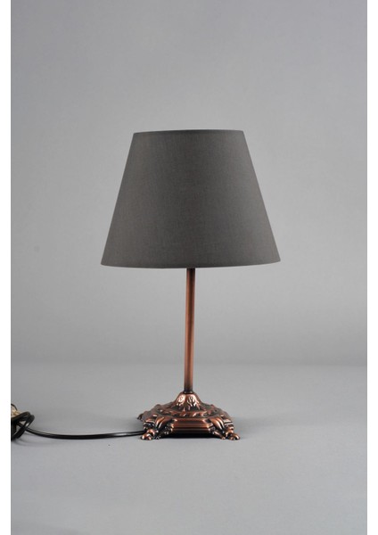 Güçlü ve Şık Bakır-Antrasit Abajur, 25X25X38 Cm, Modern Dekorasyon Için Ideal