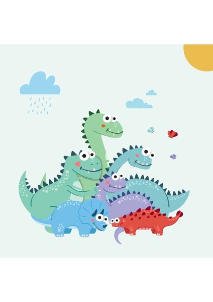 Renkli Dinozor Desenli Çocuk ve Bebek Odası Masa Aydınlatma Başlığı fiyatları