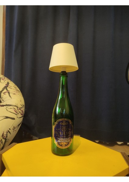 Haki Tasarımlı Abajur Şişe, 3 Kademe Dokunmatik, Şarjlı, USB Bağlantılı modelleri