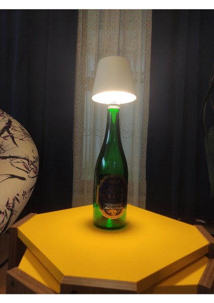 Haki Tasarımlı Abajur Şişe, 3 Kademe Dokunmatik, Şarjlı, USB Bağlantılı fırsatları