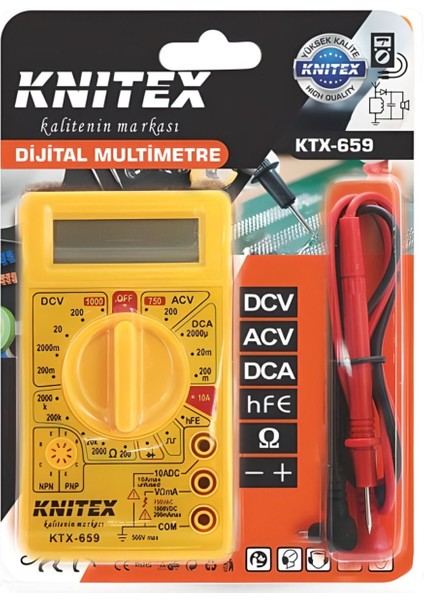 Dijital Çoklu Ölçüm Aleti, Akım, Voltaj, Direnç Ölçer, KTX-659 fiyatları