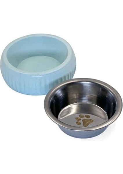 Renkli Seramik Mama Kabı, Organik ve Sağlıklı Köpek ve Kedi Için Mavi modelleri