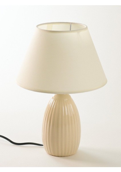 Bej Seramik Abajur 31X22 Cm, Şık ve Modern Dekoratif Aydınlatma. modelleri