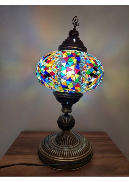 El Yapımı Çok Renkli Mozaik Abajur, 57 Cm, Şık ve Büyük Boy Tasarım modelleri