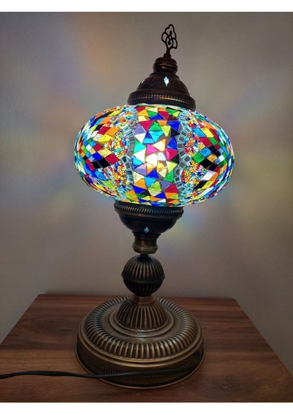 El Yapımı Çok Renkli Mozaik Abajur, 57 Cm, Şık ve Büyük Boy Tasarım fırsatları