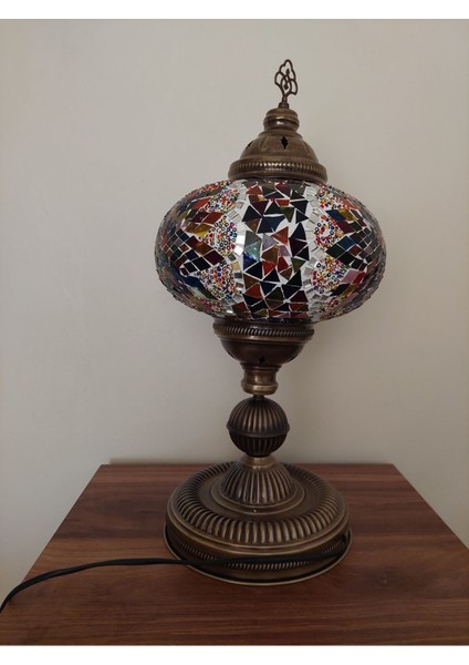 El Yapımı Çok Renkli Mozaik Abajur, 57 Cm, Şık ve Büyük Boy Tasarım indirimleri