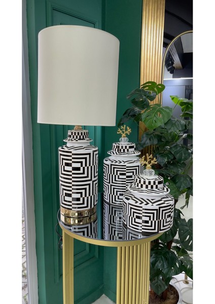 Ekru Şah Küp Abajur, 3'lü Set, Şık ve Modern Aydınlatma Seçeneği fırsatları