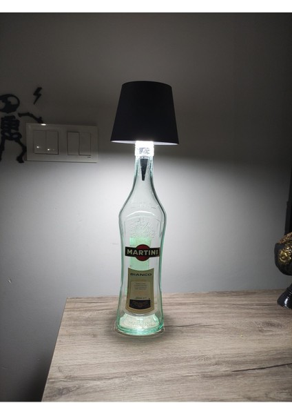 Şişe Tasarımlı Abajur, Dokunmatik, Şarjlı, USB Girişli, Şık ve Fonksiyonel Aydınlatma