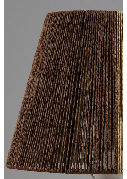 Ahşap Abajur Naturel-Kahverengi-Saman-Haki, 22X22X38 Cm, Renkli Tasarım fırsatları
