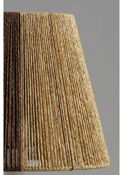 Ahşap Abajur Naturel-Kahverengi-Saman-Haki, 22X22X38 Cm, Renkli Tasarım indirimleri