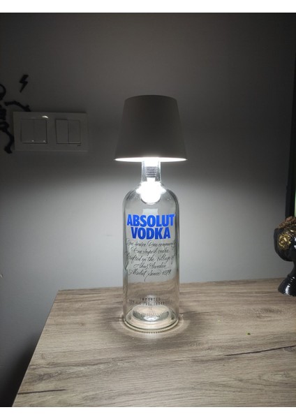 Beyaz 3 Kademe Dokunmatik Şişe Abajur, Şarjlı ve USB Girişli, Özel Tasarım