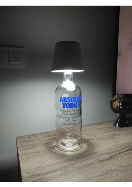 Beyaz 3 Kademe Dokunmatik Şişe Abajur, Şarjlı ve USB Girişli, Özel Tasarım fırsatları