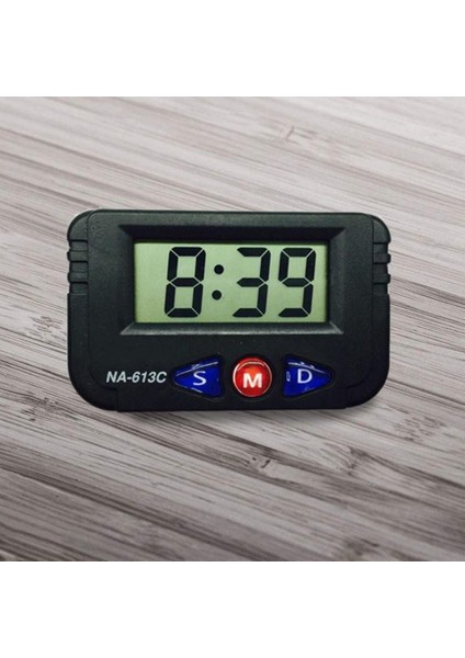 Siyah Dijital Masaüstü Saat, Elektronik Gösterge Paneli, Şık ve Fonksiyonel Tasarım