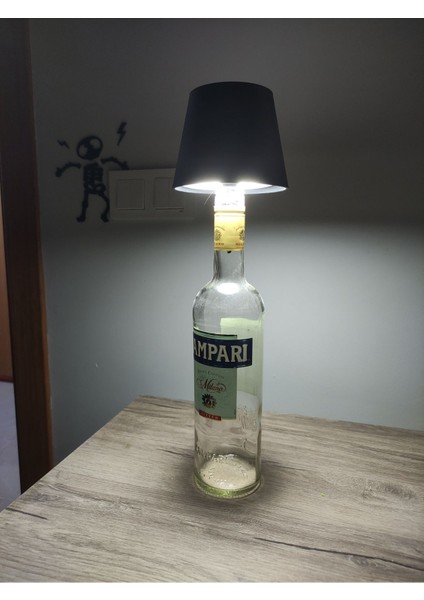 Beyaz 3 Kademe Dokunmatik Şişe Abajur, Şarjlı ve USB Girişli, Özel Tasarım modelleri