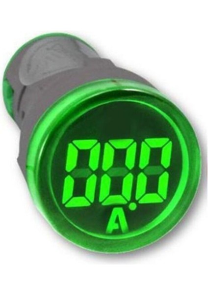 Digital LED Ampermetre Ø22, 0-100V, Yeşil Işık, Güçlü ve Güvenilir Ölçüm Cihazı