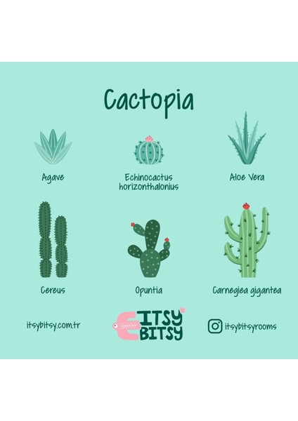 Yeşil Kaktüs Desenli Çocuk ve Bebek Odası Masa Aydınlatması modelleri