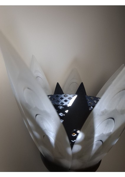 Şık Siyah Çiçek Desenli Dekoratif Masa Lambası ve Gece Işığı fırsatları