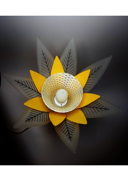 Beyaz Modern Dekoratif Masa Lambası, Gece ve Çiçek Detaylı Tasarım indirimleri