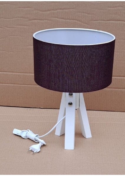 Mor Kumaşlı 3 Ayaklı Masa Üstü Abajur, Şık ve Kullanışlı Aydınlatma Seçeneği fırsatları