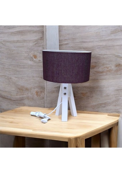 Mor Kumaşlı 3 Ayaklı Masa Üstü Abajur, Şık ve Kullanışlı Aydınlatma Seçeneği indirimleri