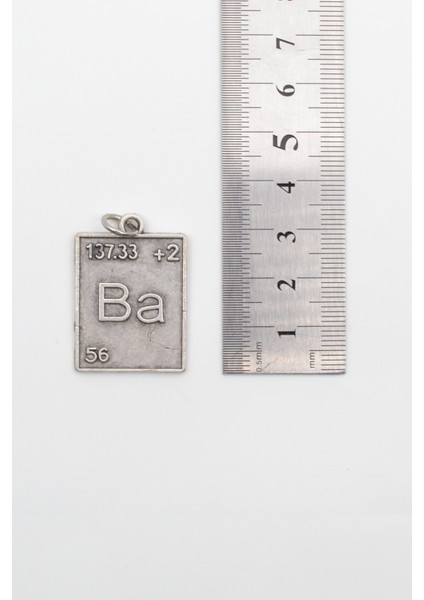 Modern Breaking Bad Ba Element Kolye - Düz Ezme Ithal Zincirli Unisex Gümüş Kaplama - 60 cm