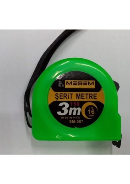 3X16 cm Şerit Metre, Dayanıklı ve Kullanışlı Ölçüm Aracı