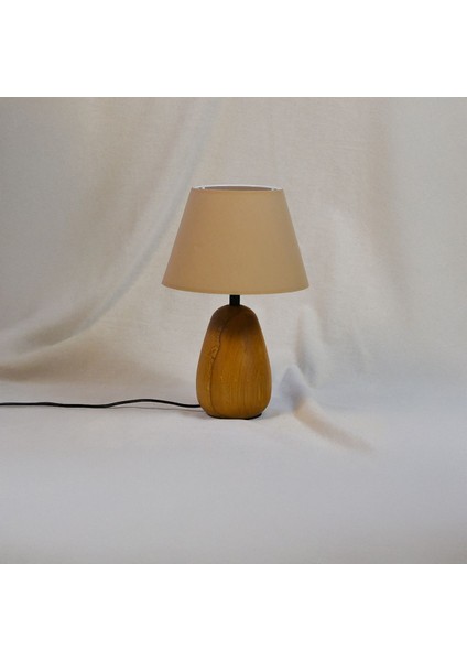 Doğal Ahşap Abajur Bej, Şık ve Sıcak Bir Atmosu Yaratır