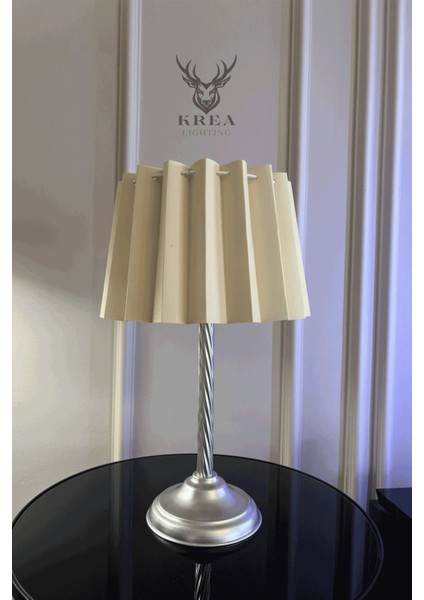 2'li Krom Metal Akordiyon Şapkalı Abajur Seti, Şık ve Modern Dekorasyon. fiyatları