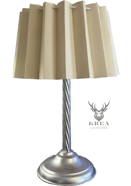 2'li Krom Metal Akordiyon Şapkalı Abajur Seti, Şık ve Modern Dekorasyon. fırsatları