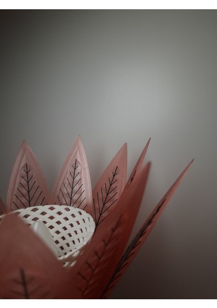 Kırmızı Çiçek Desenli Modern Masa Lambası, Şık ve Atmosfer Yaratıcı Gece Lambası modelleri