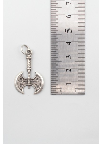 Modern Viking Balta Kolye - Düz Ezme Ithal Zincirli Unisex Gümüş Kaplama - 60 cm fırsatları