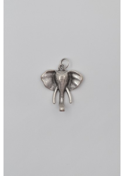 Fil Kafası Kolyekolye Ucu - Antik Gümüş Kaplama - Kadın Erkek