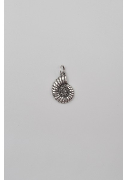 Spiral Deniz Kabuğu Kolye Ucu - Antik Gümüş Kaplama - Kadın Erkek
