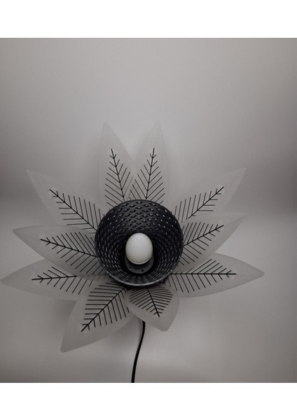 Şık Siyah Çiçekli Dekoratif Masa Lambası, Gece Işığı Alternatifi indirimleri