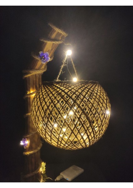 El Yapımı Ahşap Abajur, USB Girişli Peri LED Aydınlatma, Şık ve Doğal Dekorasyon. fiyatları