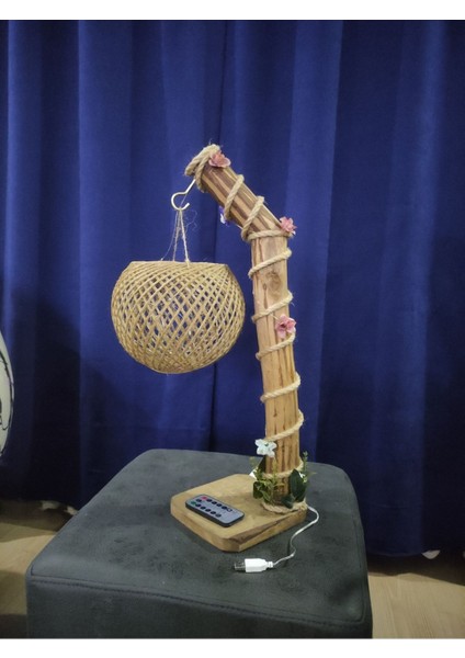 El Yapımı Ahşap Abajur, USB Girişli Peri LED Aydınlatma, Şık ve Doğal Dekorasyon. indirimleri