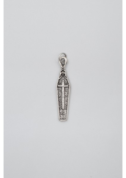Gotik Haçlı Tabut Kolye Ucu - Antik Gümüş Kaplama - Kadın Erkek