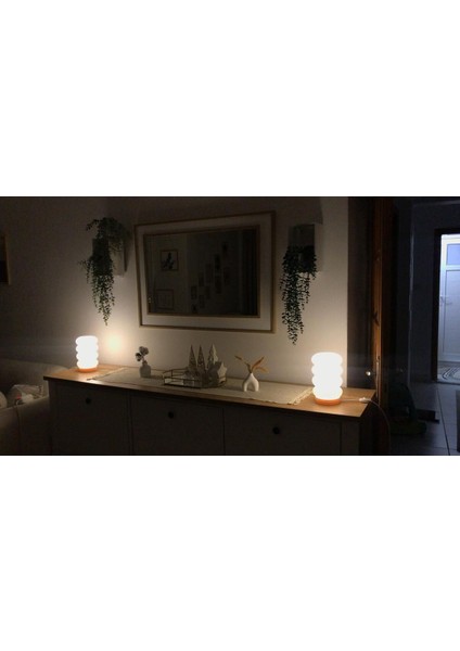 Modern 3D Yazıcı Bej Iç Aydınlatma Seti, LED Ampüllü, 2 Adet modelleri